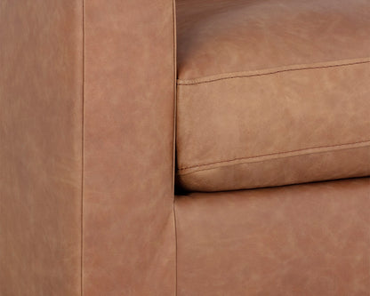 NAHLA BAYLOR ARMCHAIR - MARSEILLE CAMEL LEATHER