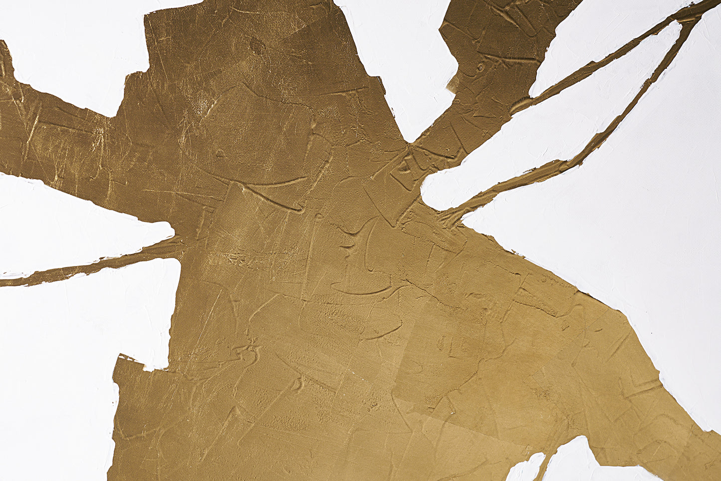 NAHLA FRACTURED FIX - 40" X 60" - GOLD FLOATER FRAME
