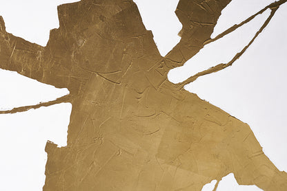 NAHLA FRACTURED FIX - 40" X 60" - GOLD FLOATER FRAME