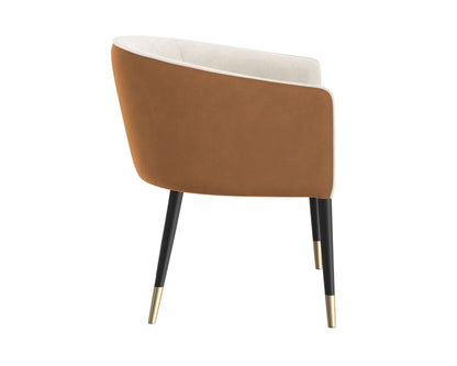 NAHLA ASHER LOUNGE CHAIR - MEG TAUPE / MEG GOLD