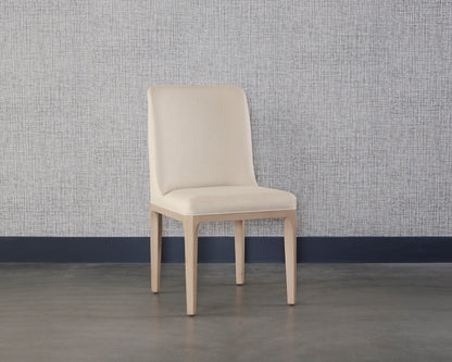 NAHLA ELISA DINING CHAIR - LIGHT OAK - MAINZ CREAM