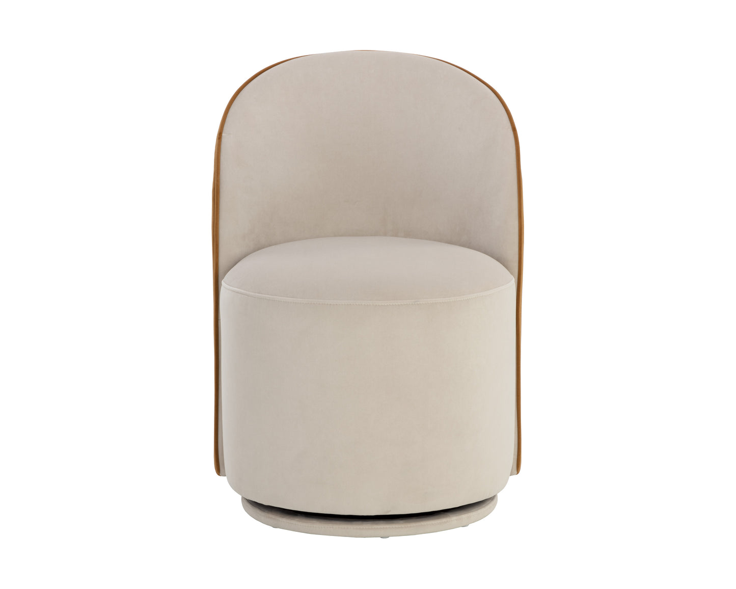 NAHLA CAVOLI SWIVEL DINING CHAIR - MEG TAUPE / MEG GOLD