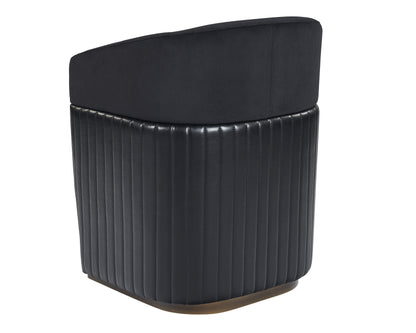 NAHLA GENVAL WHEELED LOUNGE CHAIR - ABBINGTON BLACK / CANTINA BLACK