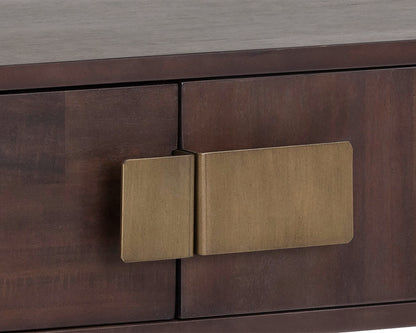 NAHLA JADE CONSOLE TABLE - ANTIQUE BRASS - DARK MANGO