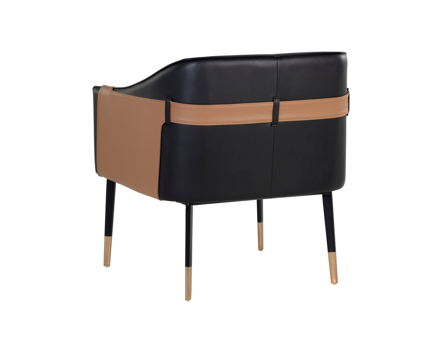 NAHLA CARTER LOUNGE CHAIR - NAPA BLACK / NAPA COGNAC