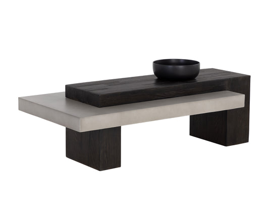 NAHLA HERRIOT COFFEE TABLE - DARK BROWN / GREY