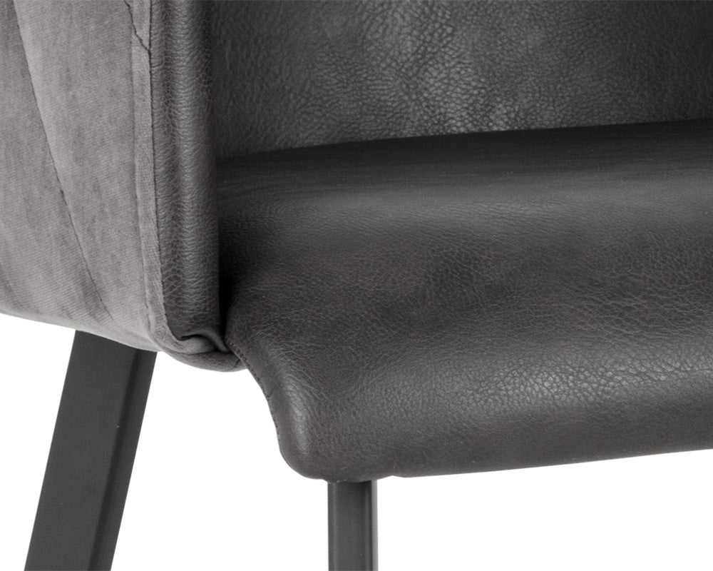 NAHLA GRIFFIN COUNTER STOOL - TOWN GREY / ROMAN GREY