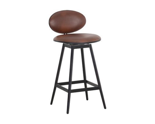 NAHLA EMBER SWIVEL COUNTER STOOL - BRAVO COGNAC