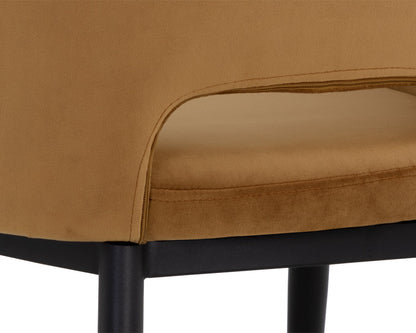NAHLA THATCHER DINING ARMCHAIR - BLACK - GOLD SKY