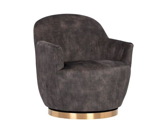 NAHLA CASEY SWIVEL LOUNGE CHAIR - NONO SHITAKE