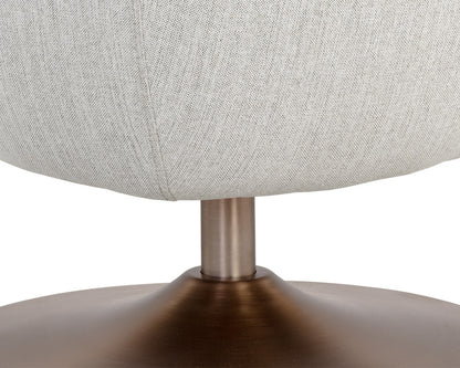 NAHLA CARINE SWIVEL LOUNGE CHAIR - MINA TAUPE