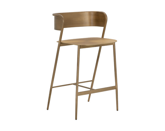 NAHLA KEANU COUNTER STOOL - ANTIQUE GOLD