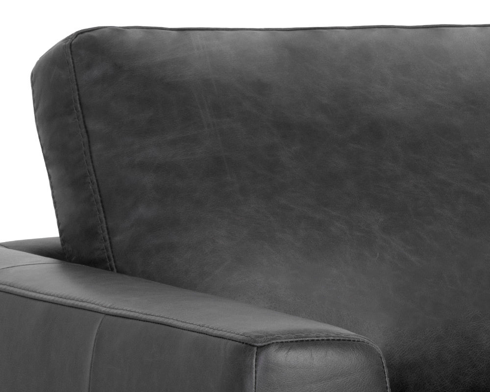 NAHLA BAYLOR ARMCHAIR - MARSEILLE BLACK LEATHER