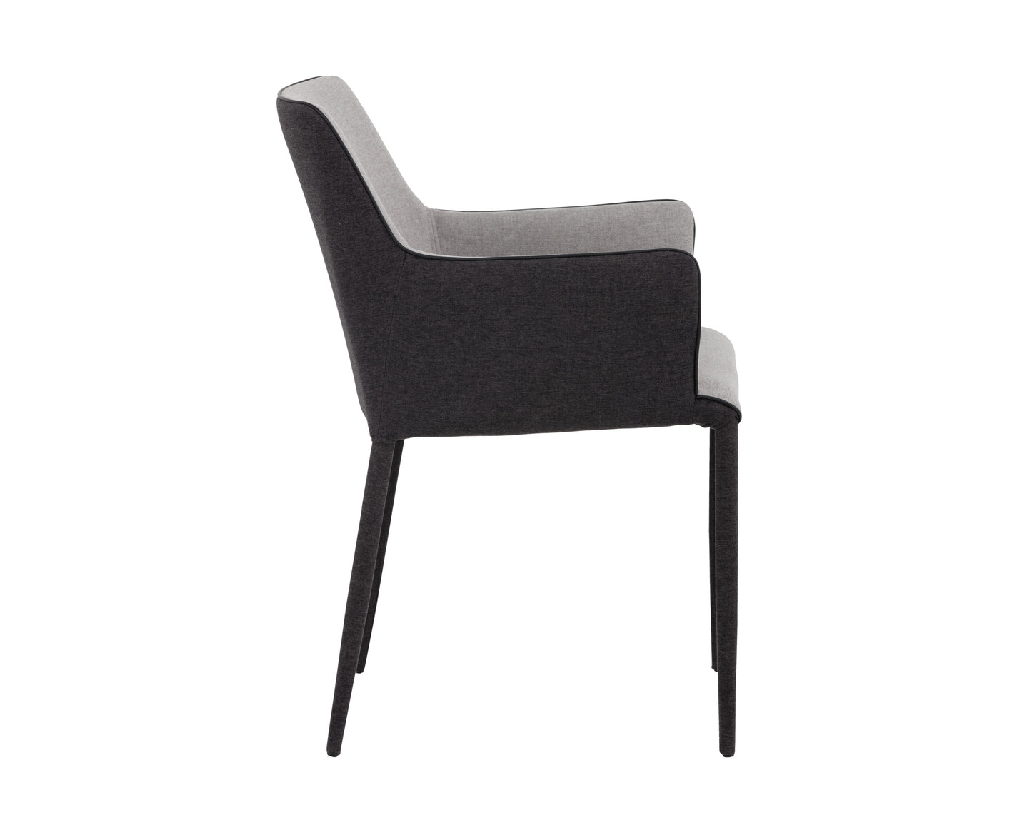 NAHLA RENEE DINING ARMCHAIR - ARMOUR GREY / DARK SLATE