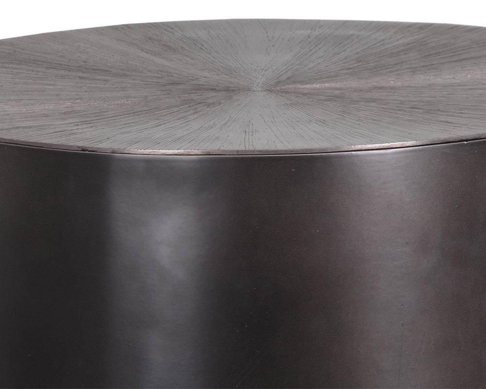 NAHLA CREED END TABLE - GUNMETAL