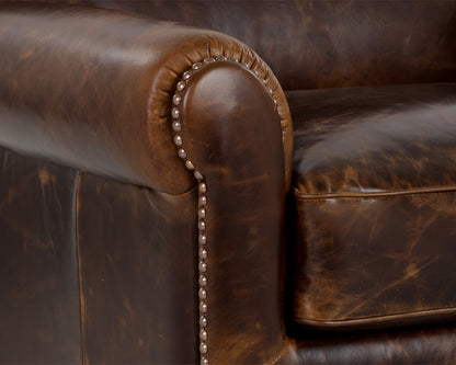 NAHLA BASTONI LOUNGE CHAIR - CHOCOLATE LEATHER