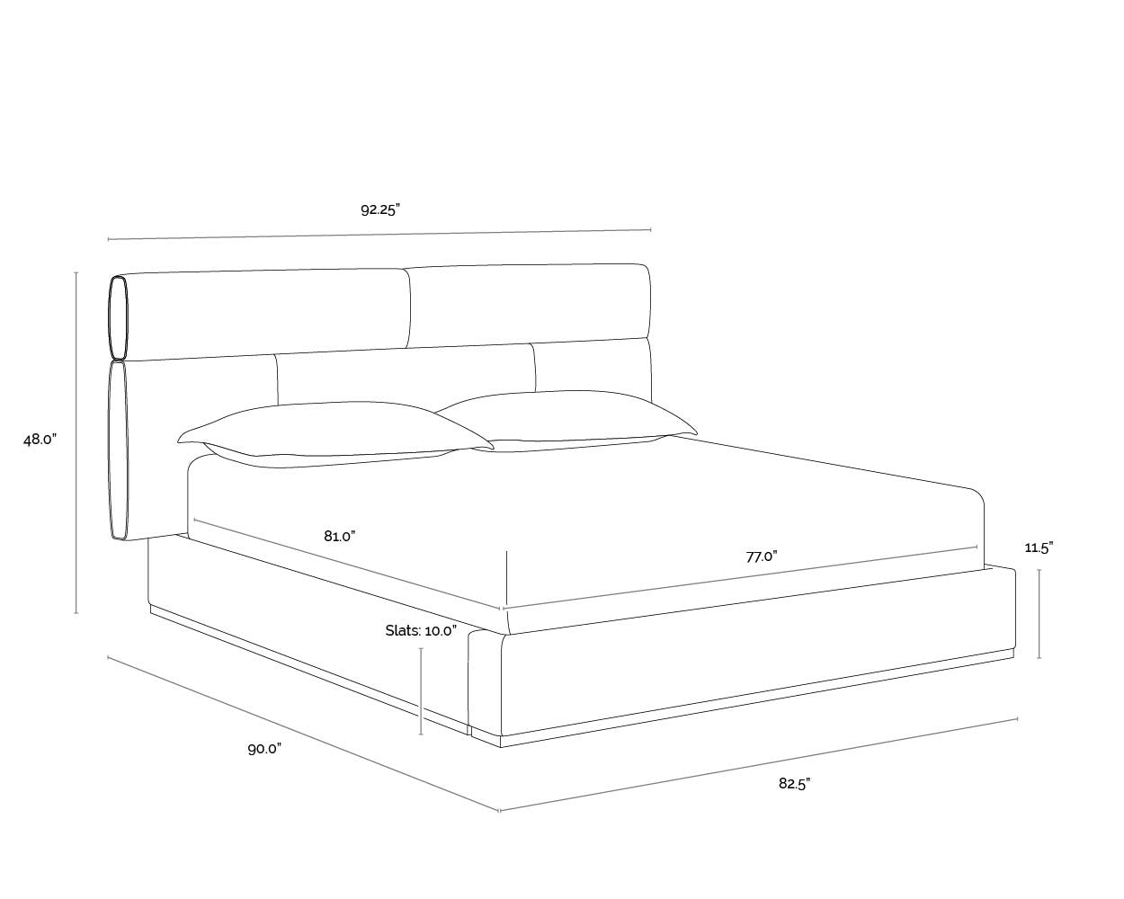 NAHLA BECKHAM BED - KING - CHACHA CREAM