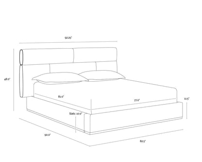 NAHLA BECKHAM BED - KING - CHACHA CREAM