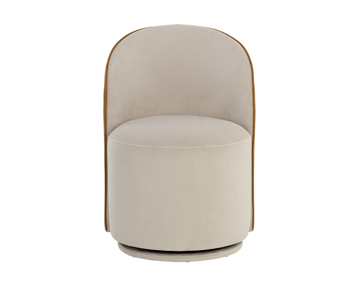 NAHLA CAVOLI SWIVEL DINING CHAIR - MEG TAUPE / MEG GOLD