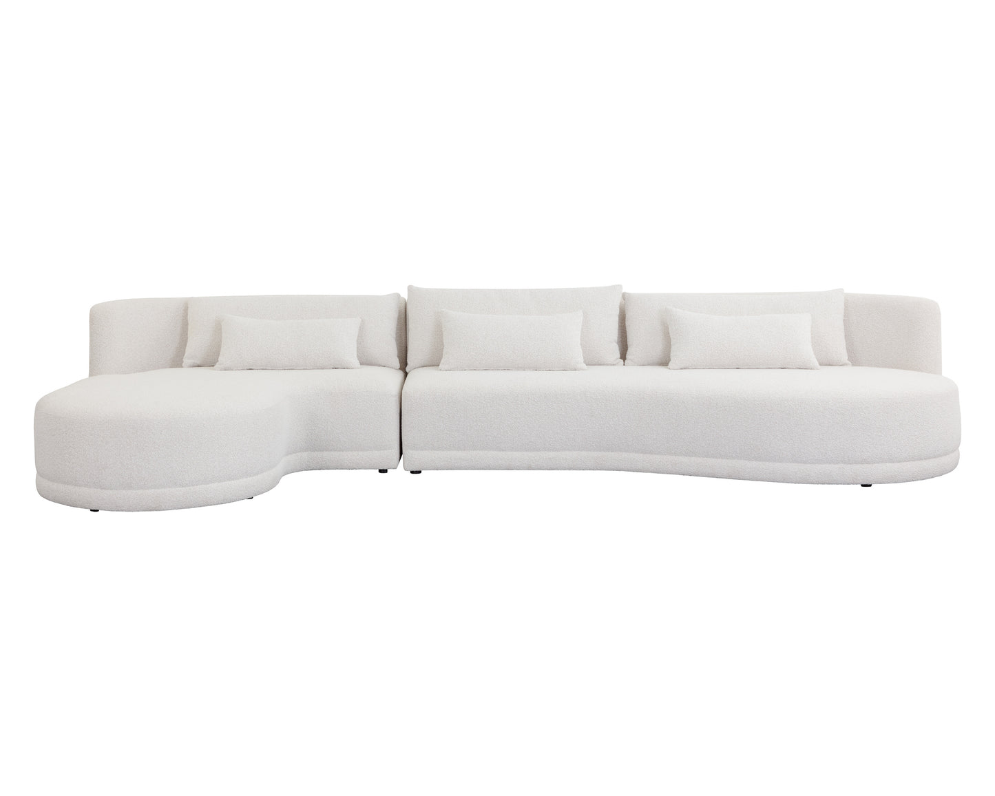 NAHLA LAKEN SOFA CHAISE - LAF - COPENHAGEN WHITE