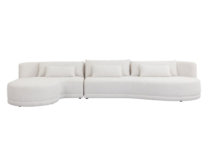 NAHLA LAKEN SOFA CHAISE - LAF - COPENHAGEN WHITE