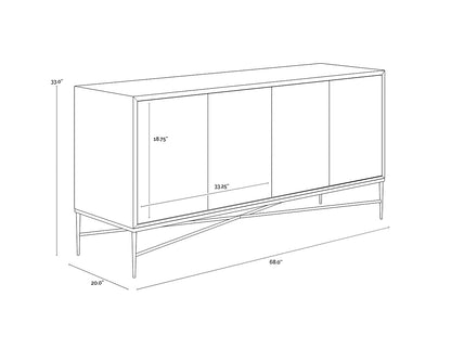 NAHLA ALGARVE SIDEBOARD - BLACK / CHAMPAGNE GOLD