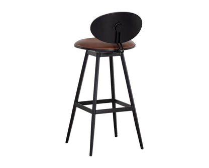 NAHLA EMBER SWIVEL BARSTOOL - BRAVO COGNAC