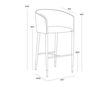 NAHLA ASHER BARSTOOL - SPARROW GREY / NAPA BLACK