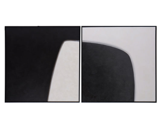 NAHLA DOUBLE CROSS (SET OF 2) - 48" X 48" - BLACK FLOATER FRAME