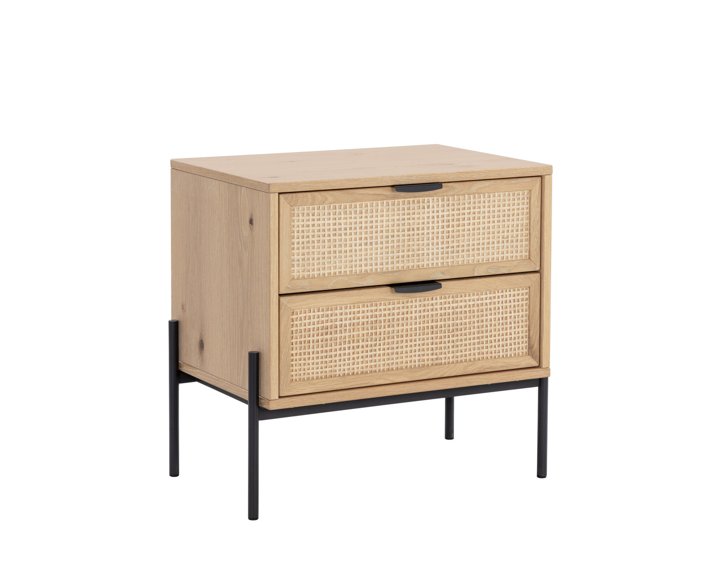 NAHLA AVIDA NIGHTSTAND - BLACK - RUSTIC OAK/NATURAL