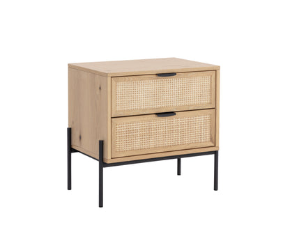 NAHLA AVIDA NIGHTSTAND - BLACK - RUSTIC OAK/NATURAL