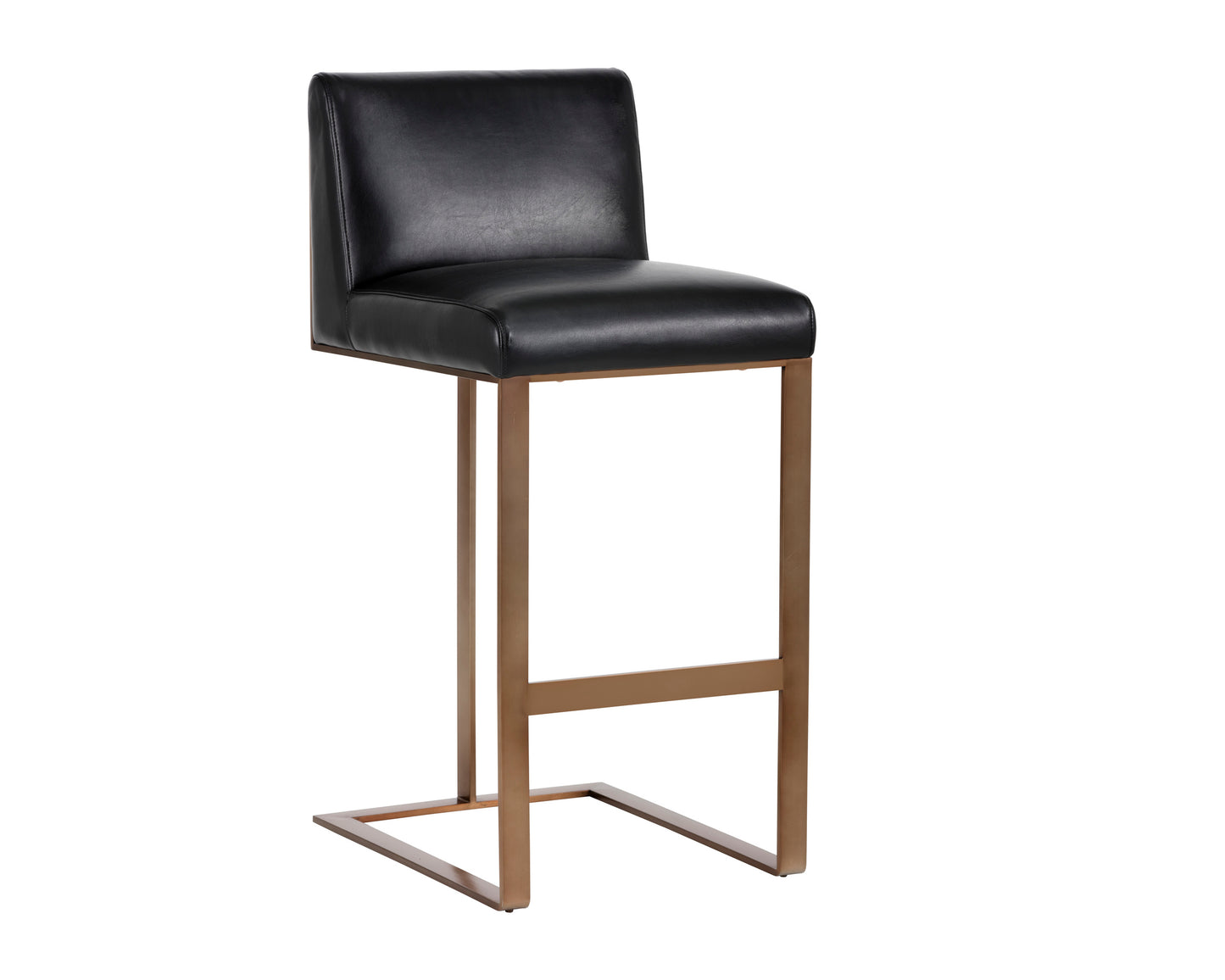 NAHLA DEAN BARSTOOL - ANTIQUE BRASS - CANTINA BLACK