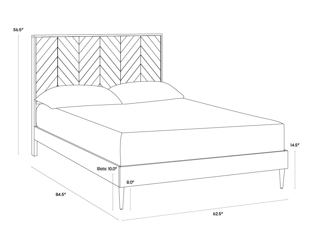 NAHLA GREYSON BED - QUEEN - SMOKE ACACIA