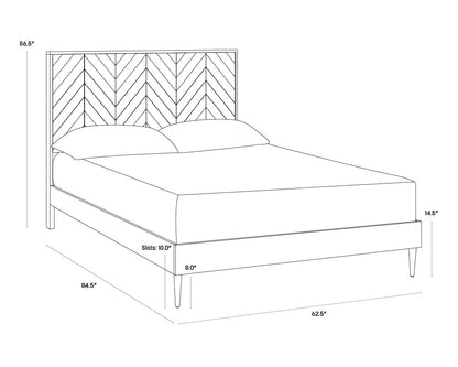 NAHLA GREYSON BED - QUEEN - SMOKE ACACIA