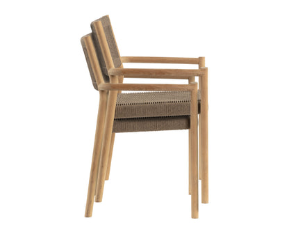 NAHLA KAVALA STACKABLE DINING ARMCHAIR - NATURAL