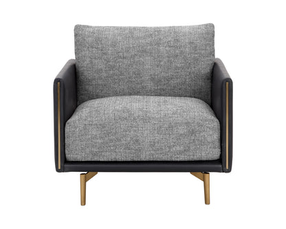 NAHLA ASHI ARMCHAIR - NASH ZEBRA / COAL BLACK