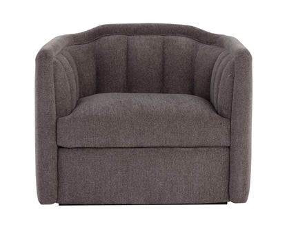 NAHLA BIRRIT SWIVEL ARMCHAIR - ALASKA HEDGEHOG BROWN
