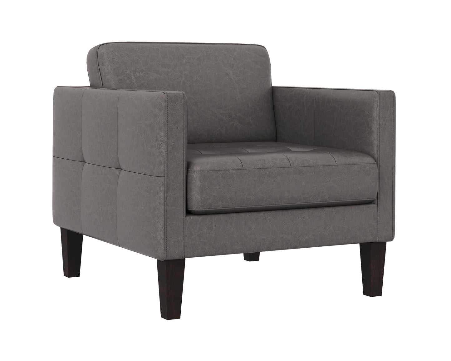 NAHLA KARMELO ARMCHAIR - VINTAGE CHARCOAL LEATHER