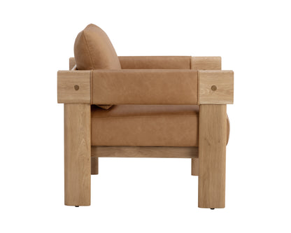 NAHLA CARMICHAEL LOUNGE CHAIR - LUDLOW SESAME LEATHER