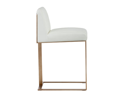 NAHLA DEAN COUNTER STOOL - ANTIQUE BRASS - CANTINA WHITE