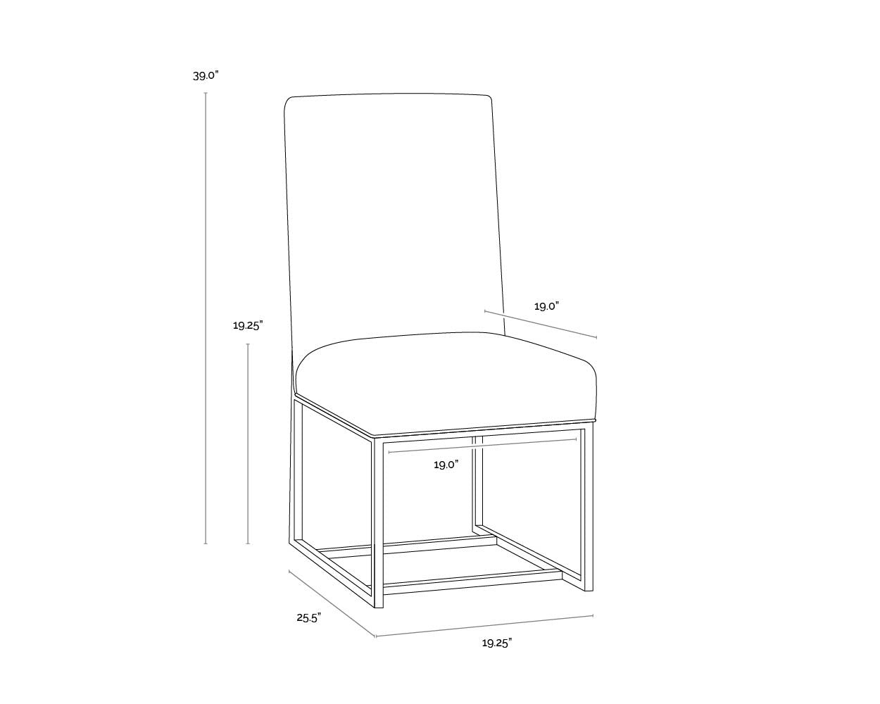 NAHLA JOYCE DINING CHAIR - CUBE BLACK