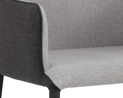 NAHLA RENEE DINING ARMCHAIR - ARMOUR GREY / DARK SLATE