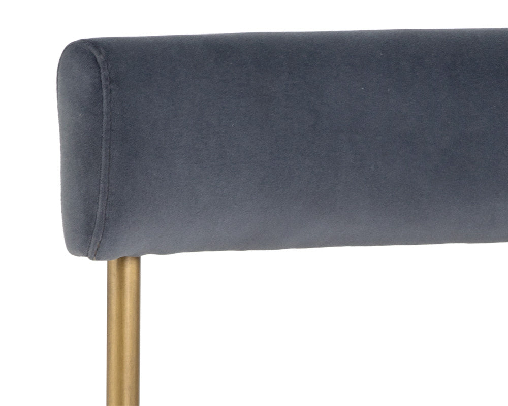 NAHLA SENECA DINING CHAIR - ANTIQUE BRASS - VELVET SLATE