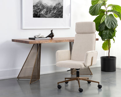 NAHLA KALEV OFFICE CHAIR - CHACHA CREAM