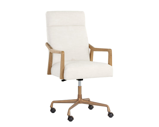 NAHLA COLLIN OFFICE CHAIR - NATURAL - HEATHER IVORY TWEED