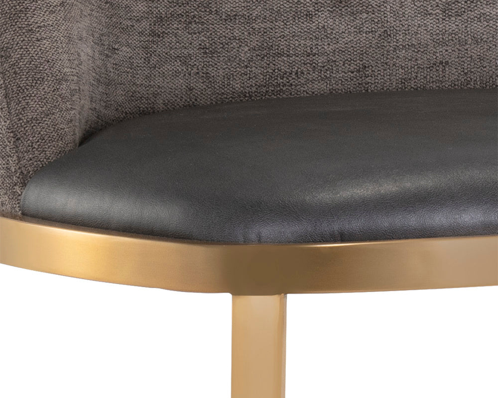 NAHLA DOVER BARSTOOL - BRAVO PORTABELLA / SPARROW GREY