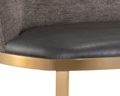 NAHLA DOVER BARSTOOL - BRAVO PORTABELLA / SPARROW GREY