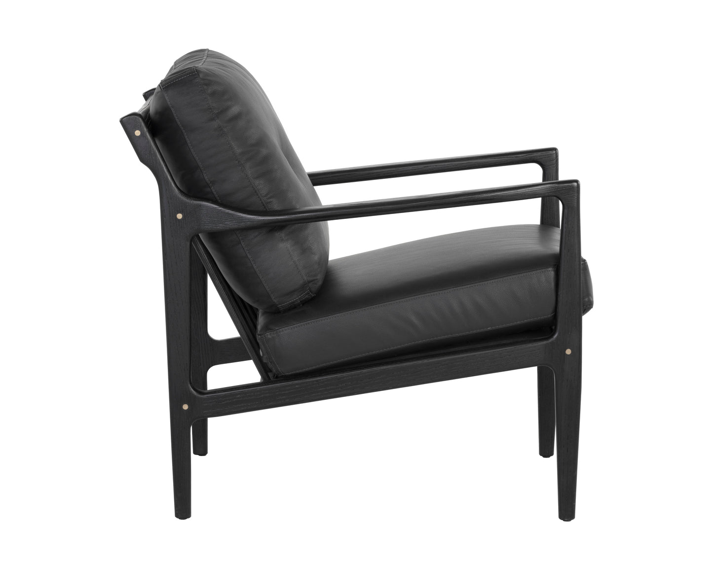 NAHLA GILMORE LOUNGE CHAIR - BLACK - BLACK LEATHER