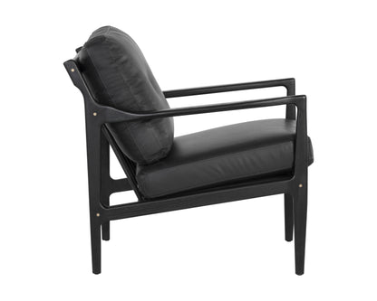 NAHLA GILMORE LOUNGE CHAIR - BLACK - BLACK LEATHER