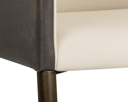 NAHLA KYLIN DINING ARMCHAIR - DILLON CREAM / BRAVO ASH